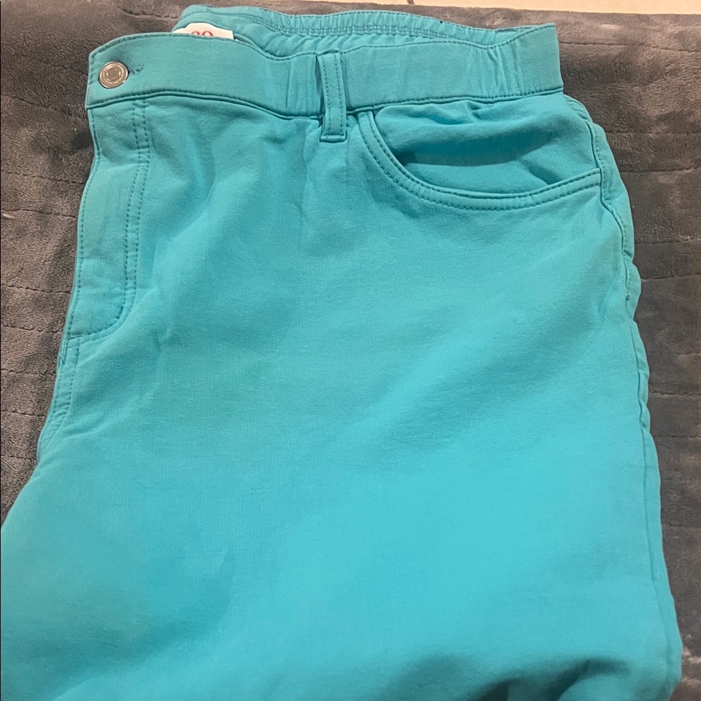 Denim&Co Turquoise Wide Leg Pants
